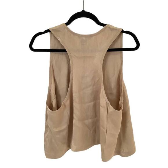 Bobi Beige Women Cropped Woven Satin Tank Size Large - Picture 9 of 13